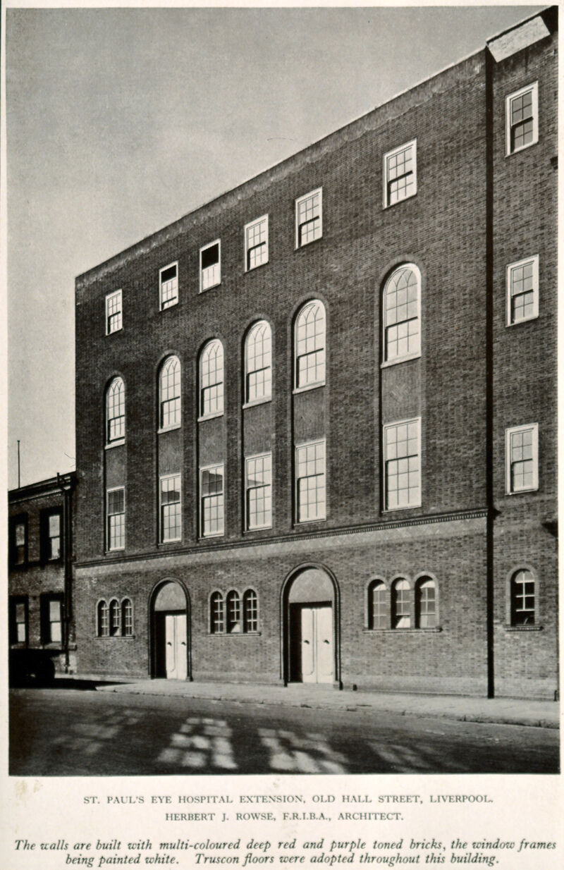 St. Paul's eye hospital, Liverpool, the extension threequarter view