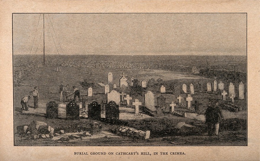 Crimean War, Cathcart Hill: burial ground. Process print.