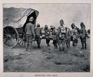 view Boer War: removing the dead. Process print by S? Eng. Co.