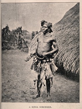 A Binsa sorcerer or shaman, Congo. Halftone.