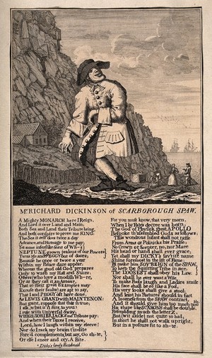 view Richard Dickinson, an eccentric man who imagines he is a king, from Scarborough. Engraving.