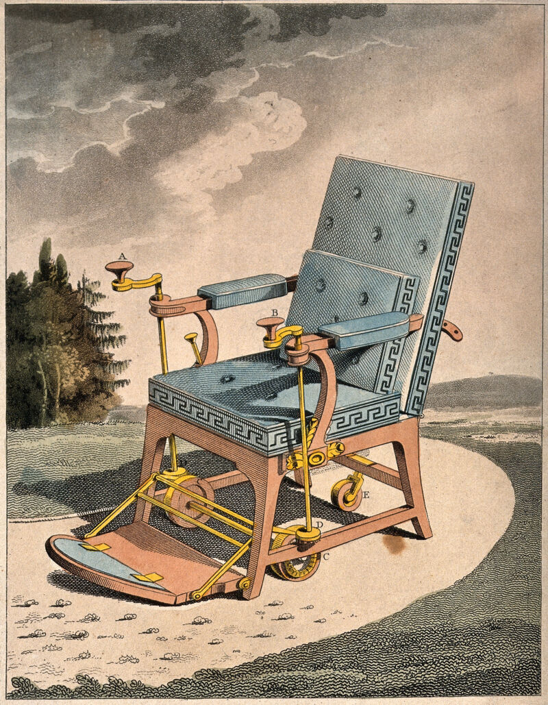 Merlin's mechanical chair for the elderly or infirm the design