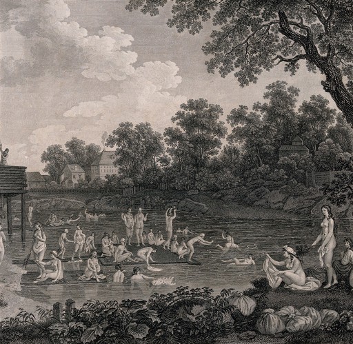 Swimming and sunbathing at Cerebrensky public baths