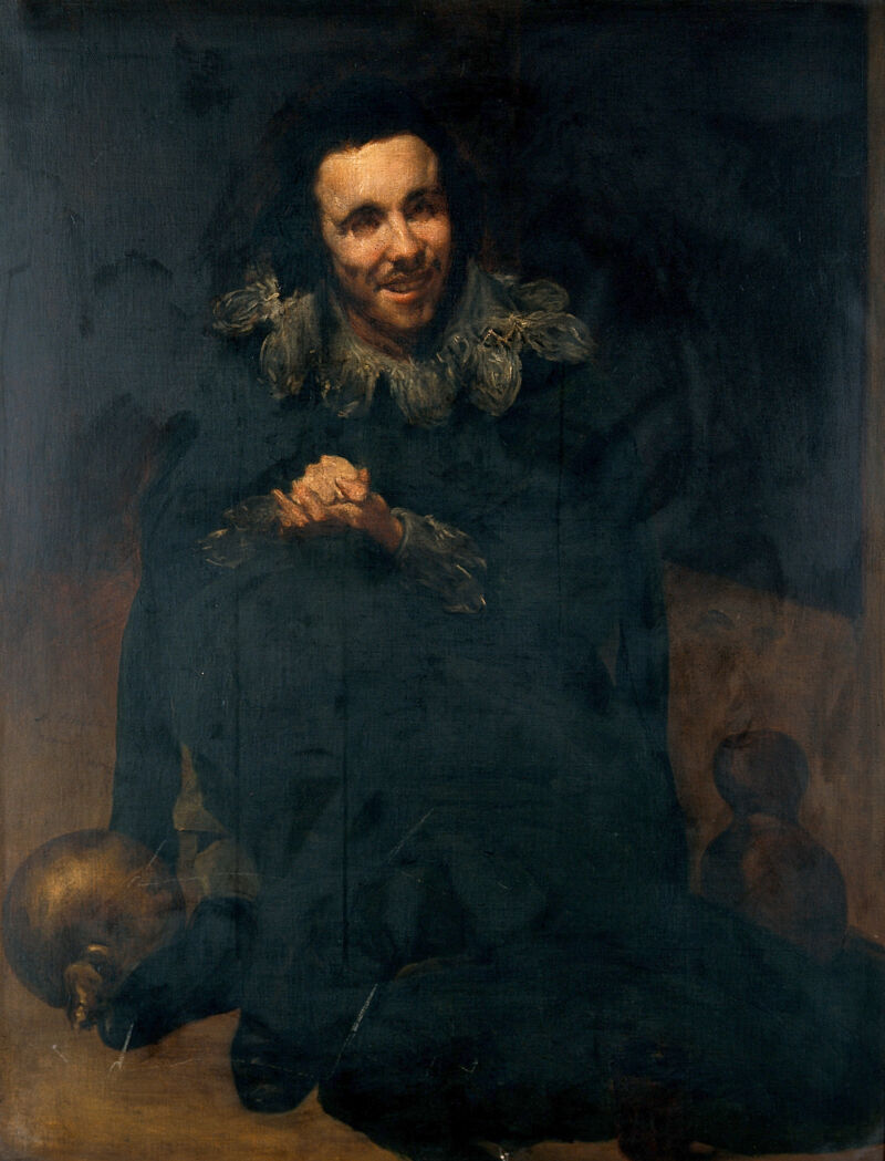 The dwarf Don Juan Calabazas, "Calabacillas". Oil painting by M. Pineda Montón after Diego Velazquez de Silva., by Diego Velázquez