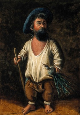 Francesco Ravai, called il Bajocco, a dwarf. Watercolour.