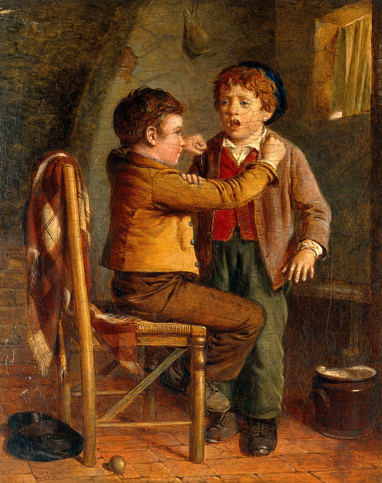 The young dentist. Oil painting by William Hemsley., by William Hemsley