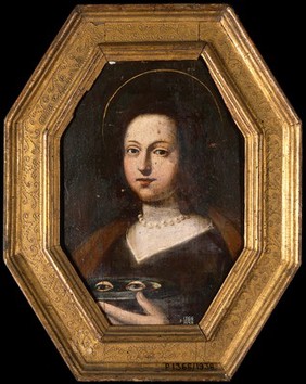 Saint Lucy. Oil painting by an Italian (?) painter, 18th (?) century.