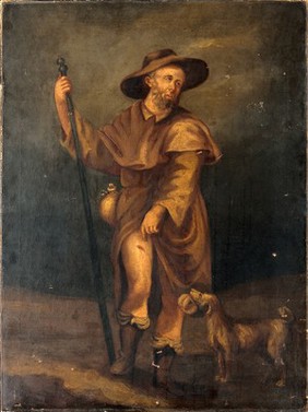 Saint Roch. Oil painting.