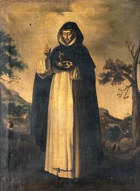 Saint Luis Beltrán. Oil painting after F. Zurbarán.