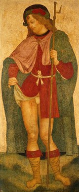 Saint Roch. Tempera painting by an Italian painter.