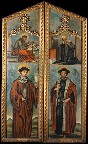 Saint Cosmas and Saint Damian. Oil paintings.