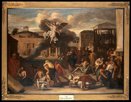 The pool of Bethesda. Oil painting by L. Chéron, ca. 1683.