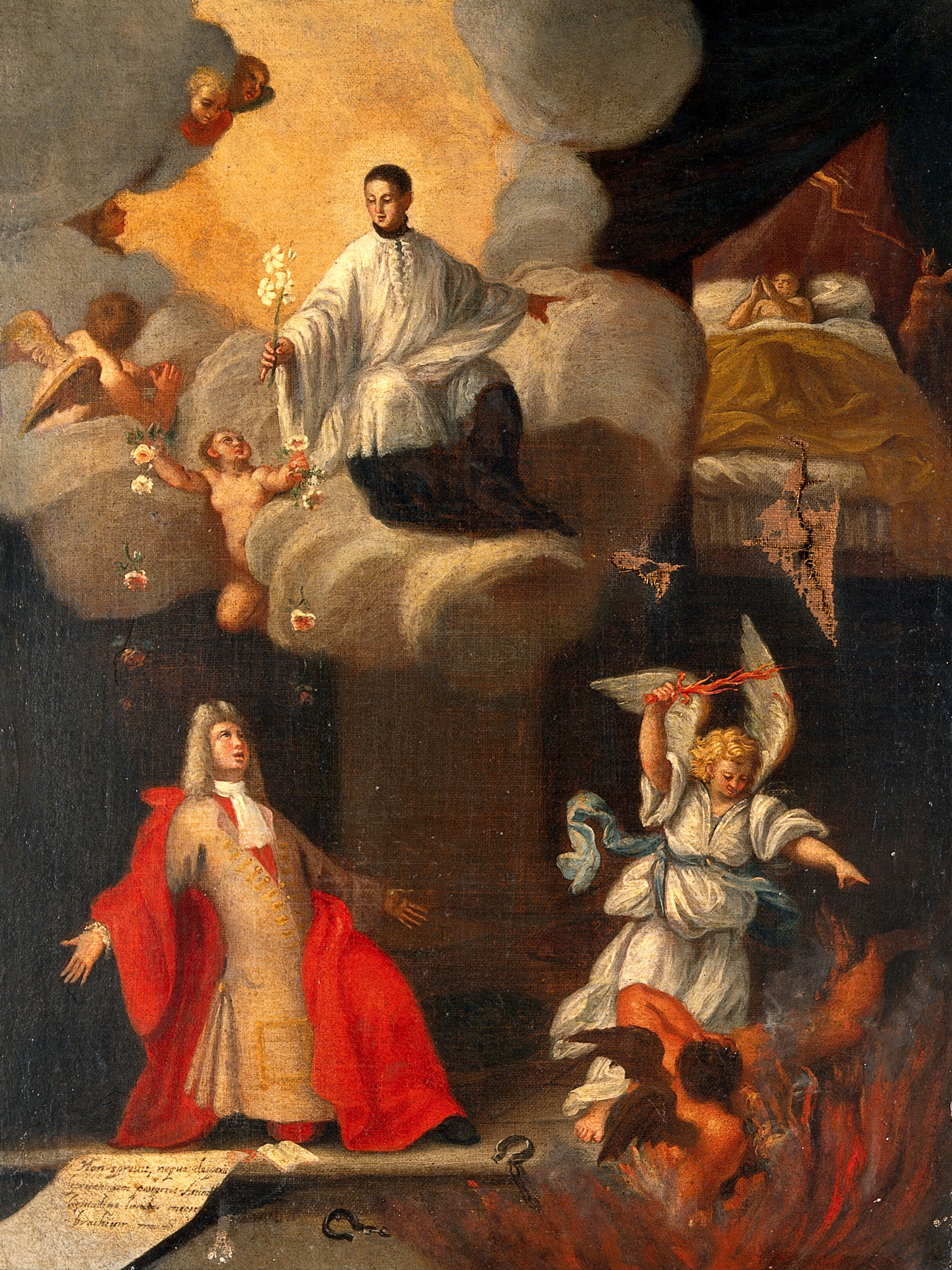 A Man Praying To A Saint To Assist In The Cure Of A Sick Child