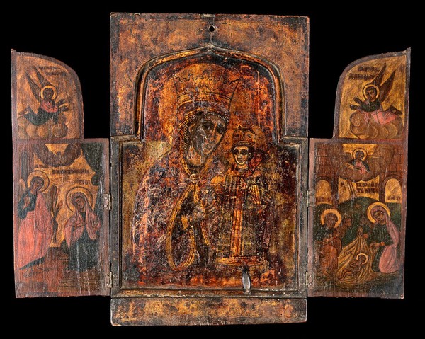 The Virgin and Child. Tempera painting.