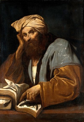 An Arabic man of learning (Avicenna ?). Oil painting by a Neapolitan painter, 17th century.