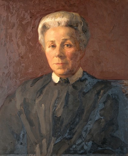 A woman, previously designated as Elizabeth Garrett Anderson or Isabel Thorne. Oil painting.
