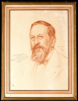 view Marcel Delépine. Chalk drawing by E. Aillet, 1925.
