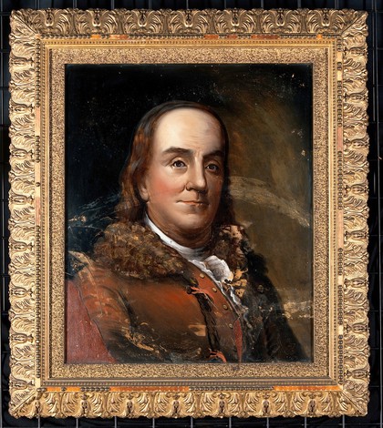 Benjamin Franklin. Oil (?) painting after J. S. Duplessis.