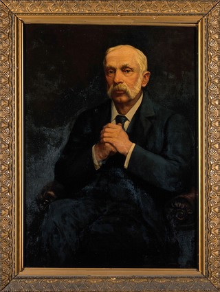 Sir Rickman John Godlee. Oil painting by Harry Herman Salomon after a photograph.