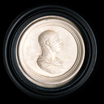 James Hutton. Plaster relief.