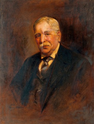 Sir Patrick Manson. Oil painting after J. Young Hunter, 1912.