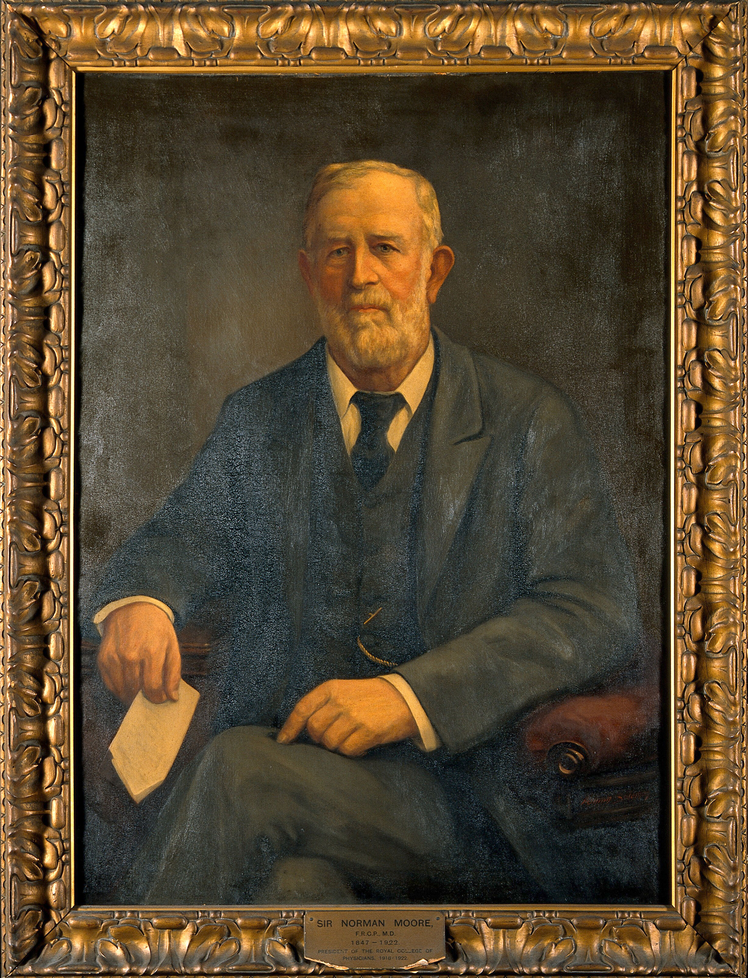 Sir Norman Moore Physician And Historian Oil Painting By Harry
