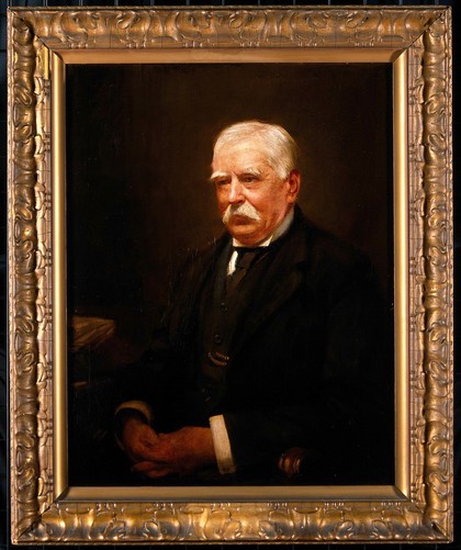 Sir Patrick Manson (1844-1922), investigator of tropical diseases. Oil painting by H. H. Salomon (?) after [W.?] E. Webster.