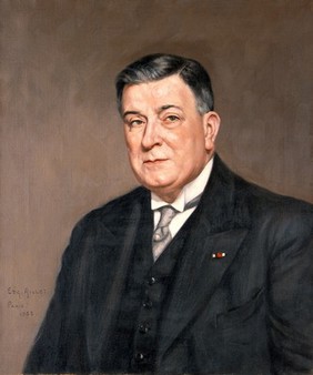 Joseph-Alexandre Rivière (1859-1946), electrotherapist and pacifist. Oil painting by Edgard-Adrien-Jean Aillet, 1933.