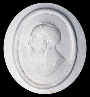 view John Rae. Plaster relief.