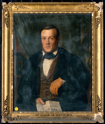 Louis (Ludwig) de Wette, physician of Basel. Oil painting by Amalia de Wette-Jersing, 1843.