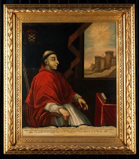 Francisco Ximenes (1436-1517), cardinal, regent of Spain, founder of the university and hospital of Alcalá, patron of the Complutensian Polyglot. Oil painting by a Spanish painter, 18th century.