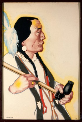 Bad Marriage or Pax Konita (Paxkomita), a Blackfeet of Montana. Pastel by W. Langdon Kihn.