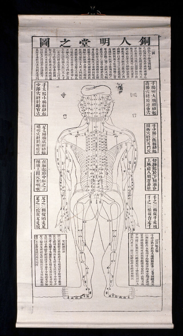 Acupuncture Pressure Points On The Back Of The Body Spinal Pressure Points Woodcut By A Chinese Artist Wellcome Collection