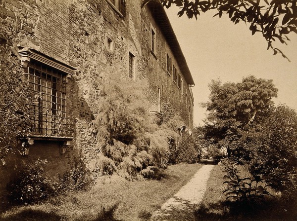 Galileo Galilei: sidewall of his villa at Arcetri. Process print.