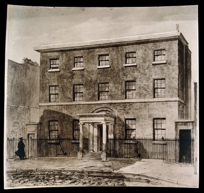 William Hunter: his home and anatomy school in 16 Great Windmill Street, London, England. Photograph by Grove Son and Boulton after a watercolour.