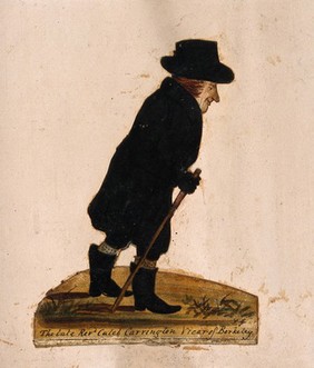 Caleb Carrington, Vicar of Berkeley. Watercolour and ink by S. Jenner, 1864 (?).