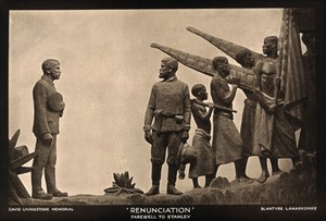 view David Livingstone memorial in Blantyre; Livingstone bidding farewell to Stanley. Photoprint.