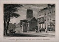 view Chelsea old Church and monument to Sir Hans Sloane. Etching by R. Acon after T.H. Shepherd, ca. 1830.