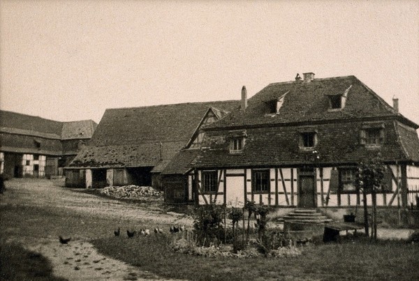 The  farm and laboratory of J.B. Boussingault in Pechelbronn, France. Photograph.