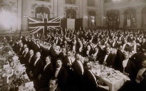 view Hôpital et dispensaire Français, London: forty-sixth anniversary banquet in the Hotel Cecil, London. Photograph by Fradelle & Young, 1914.