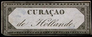 view An ornamental Dutch curaçao label. Engraving, 18--.