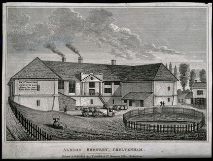 The Albion Brewery, Cheltenham. Engraving, c. 1800 (?).