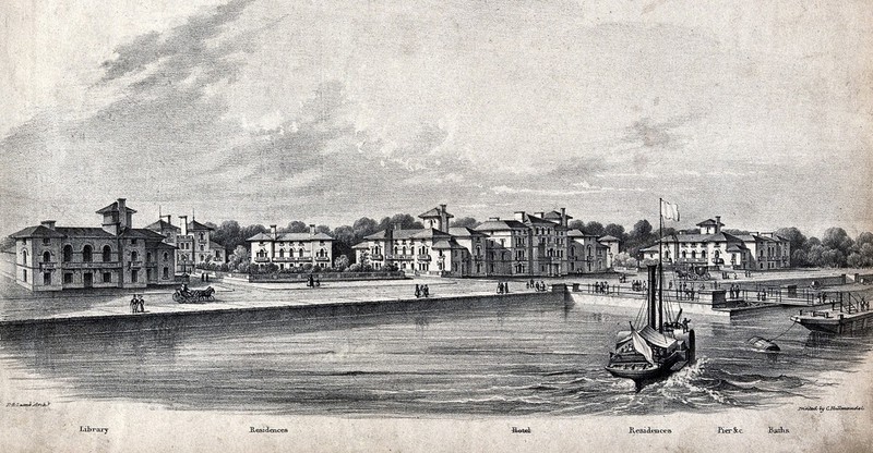 A health resort (?). Lithograph., by Edward Buckton Lamb