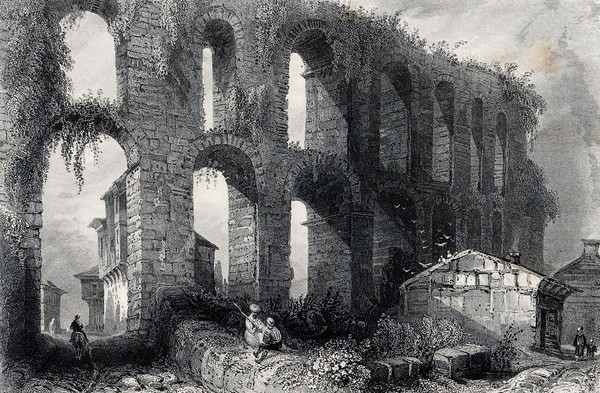 Aqueduct of Valens. Engraving by J.C. Bentley after W.H. Bartlett.