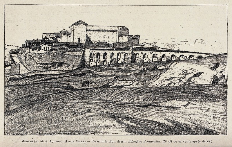 An aqueduct at Médeah. Lithograph after E. Fromentin., by Eugène Fromentin