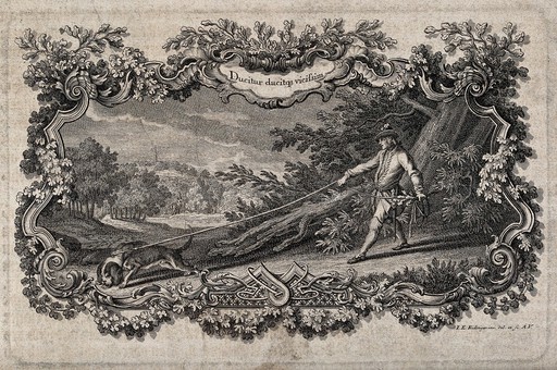 Hunting: engraved titlepage to Ridinger's "Abbildung der