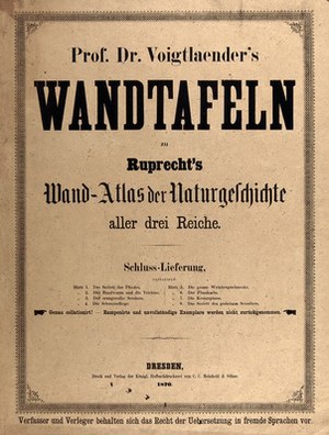 view Titlepage to Voigtlaender's Wandtafeln. Letterpress, 1870.