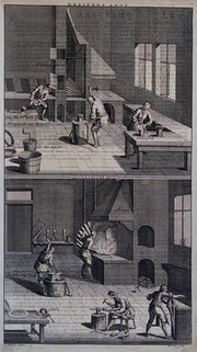 Refining of ore and silversmithing. Engraving by B. Cole after S. Marini.