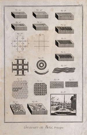 view The techniques used for wood engraving, and a finished wood engraving. Engraving by Defehrt after Lucotte.