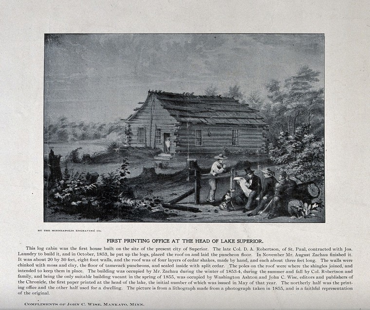 A Log Cabin Which Housed The First Printing Press At The Head Of